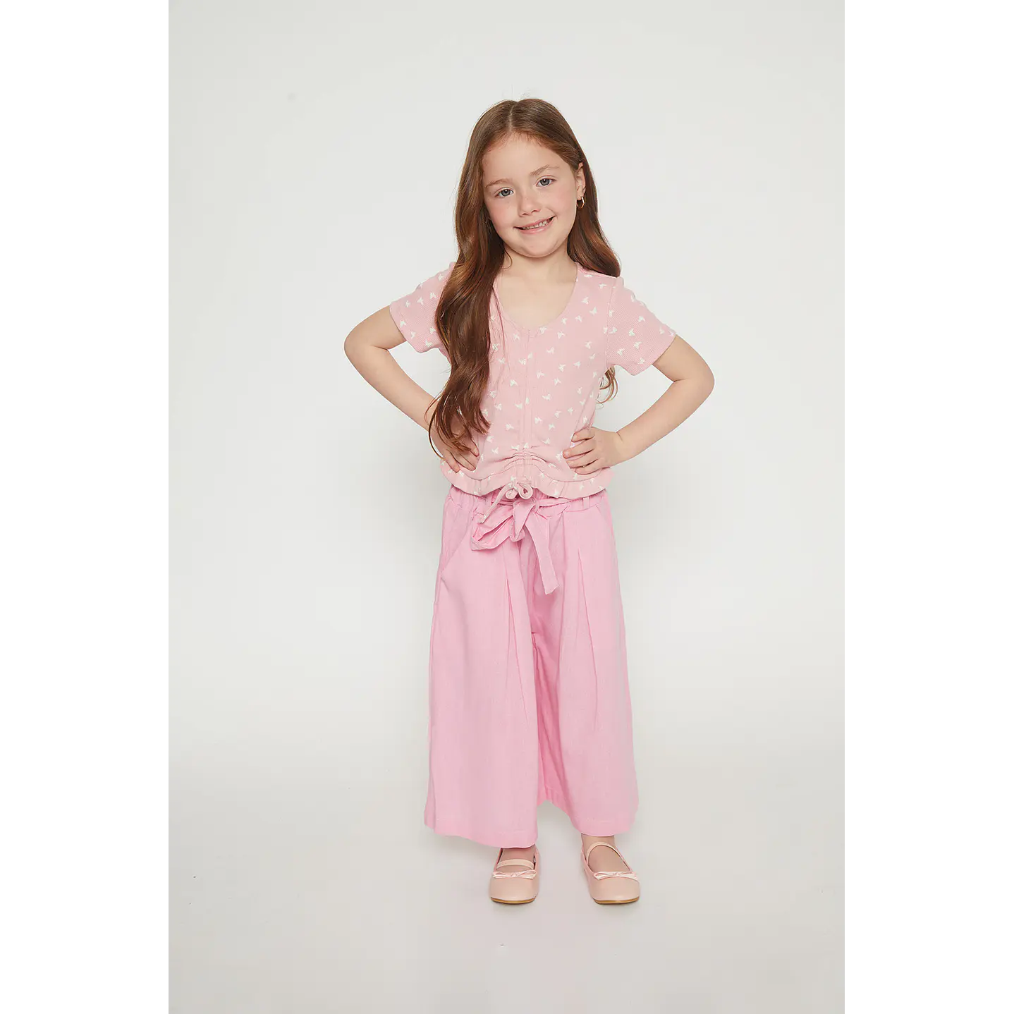 Polera Amarra Niña Palo Rosa Familyshop 3