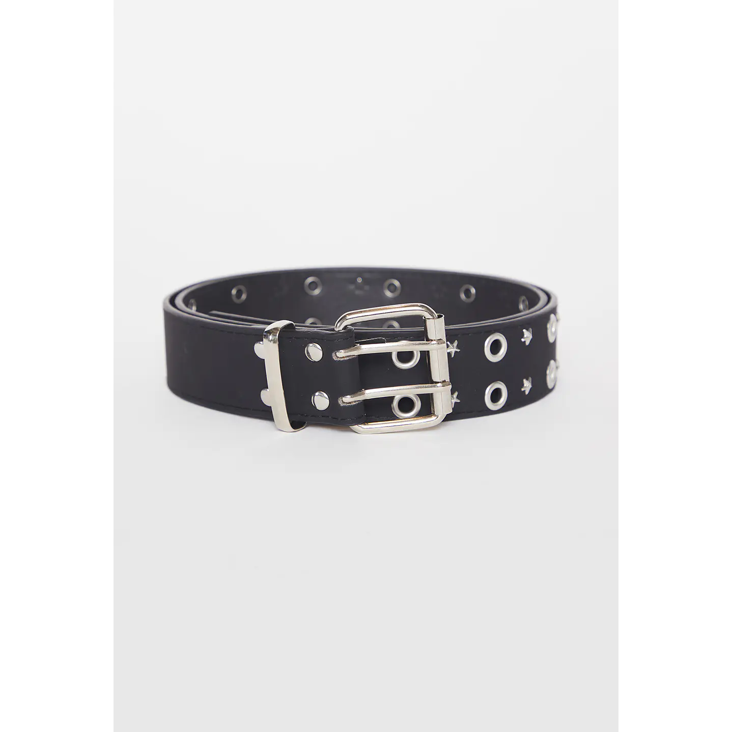 Cinturón Mujer Eyelet Silver Negro Familyshop 1