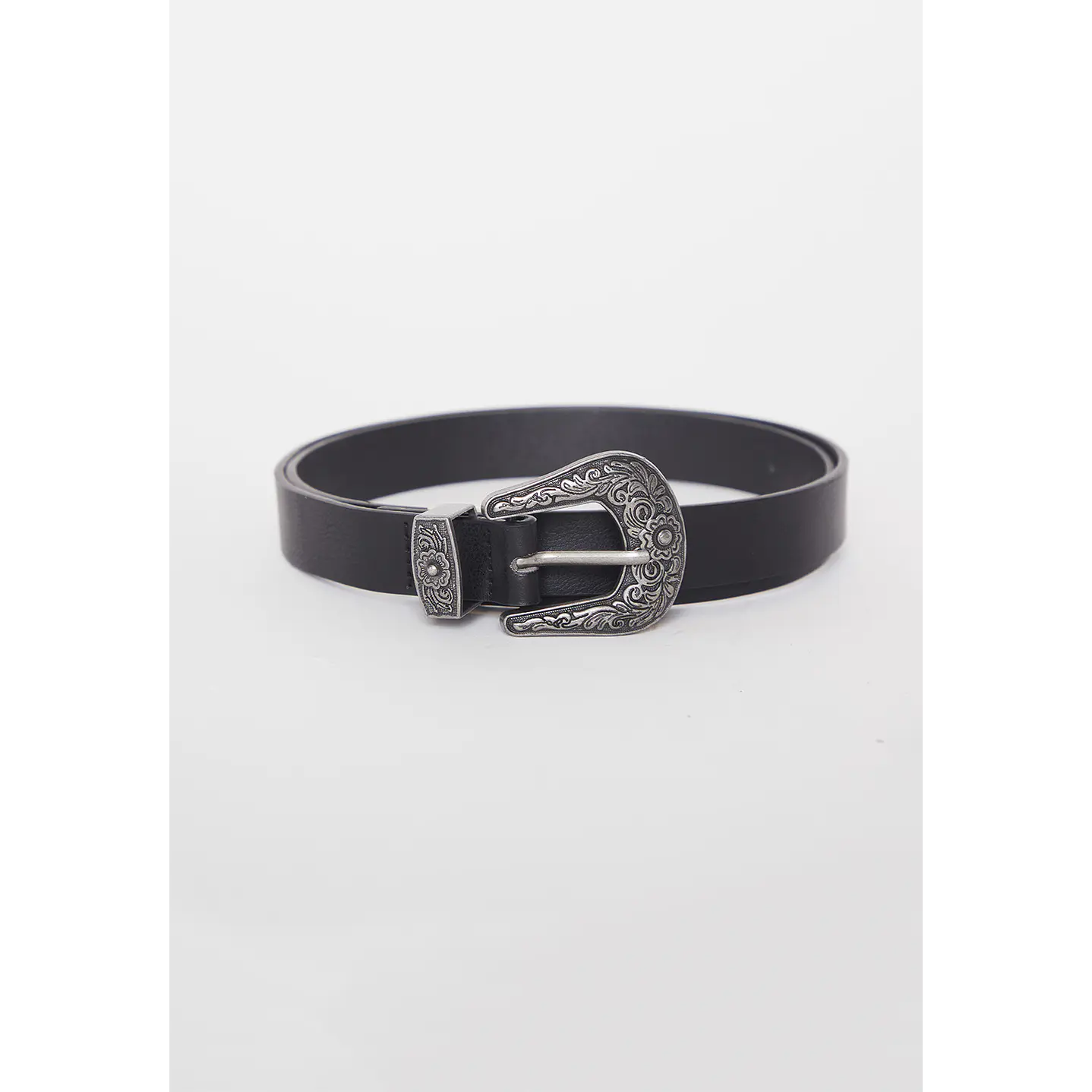 Cinturón Mujer Hebilla Flor Negro Familyshop 1