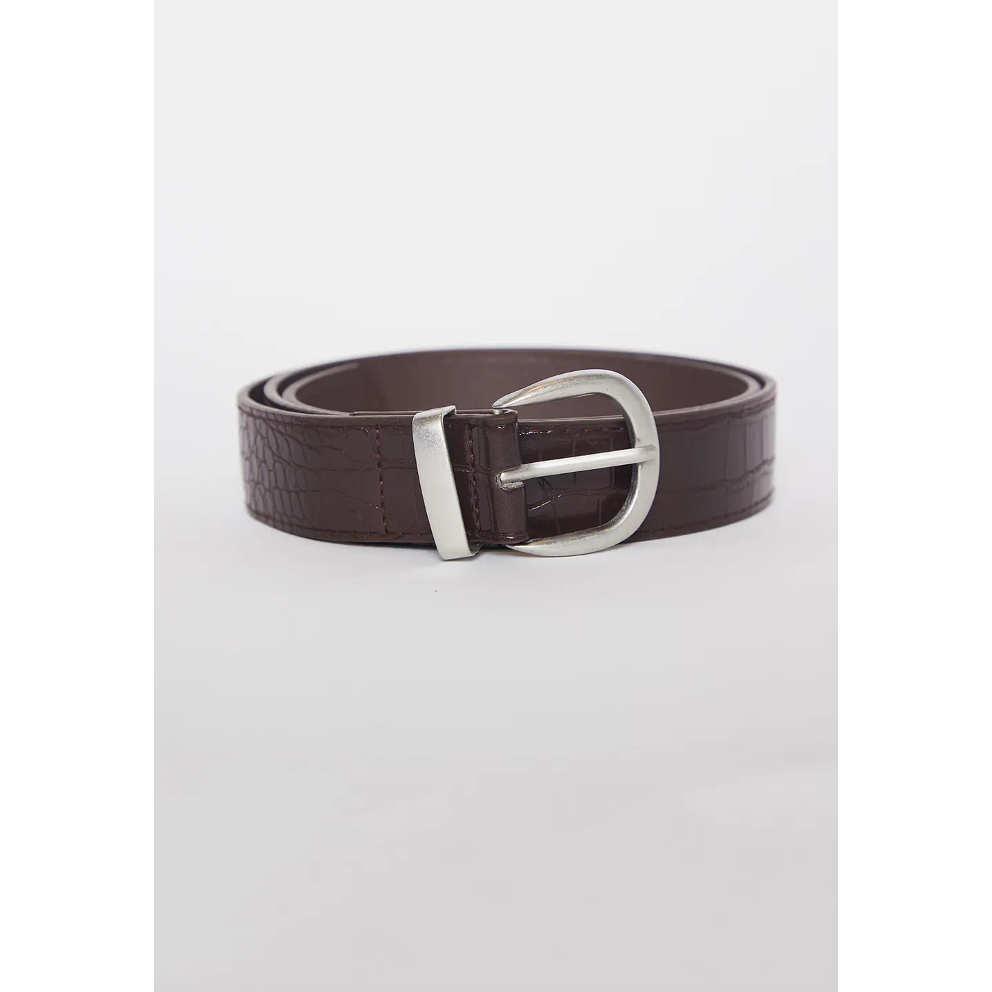 Cinturón Mujer Hebilla Textura Piel Café Familyshop 1