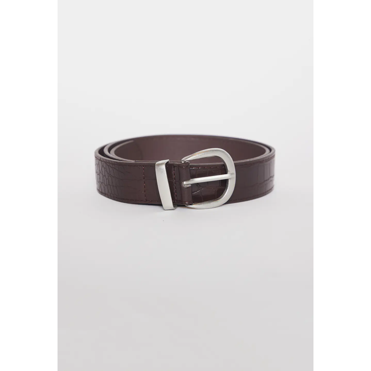 Cinturón Mujer Hebilla Textura Piel Café Familyshop 3