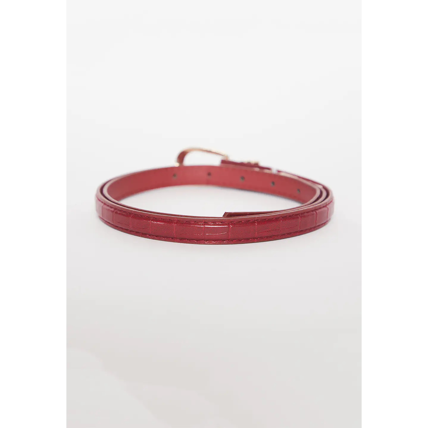 Cinturón Mujer Hebilla Textura Piel Rojo Familyshop 2