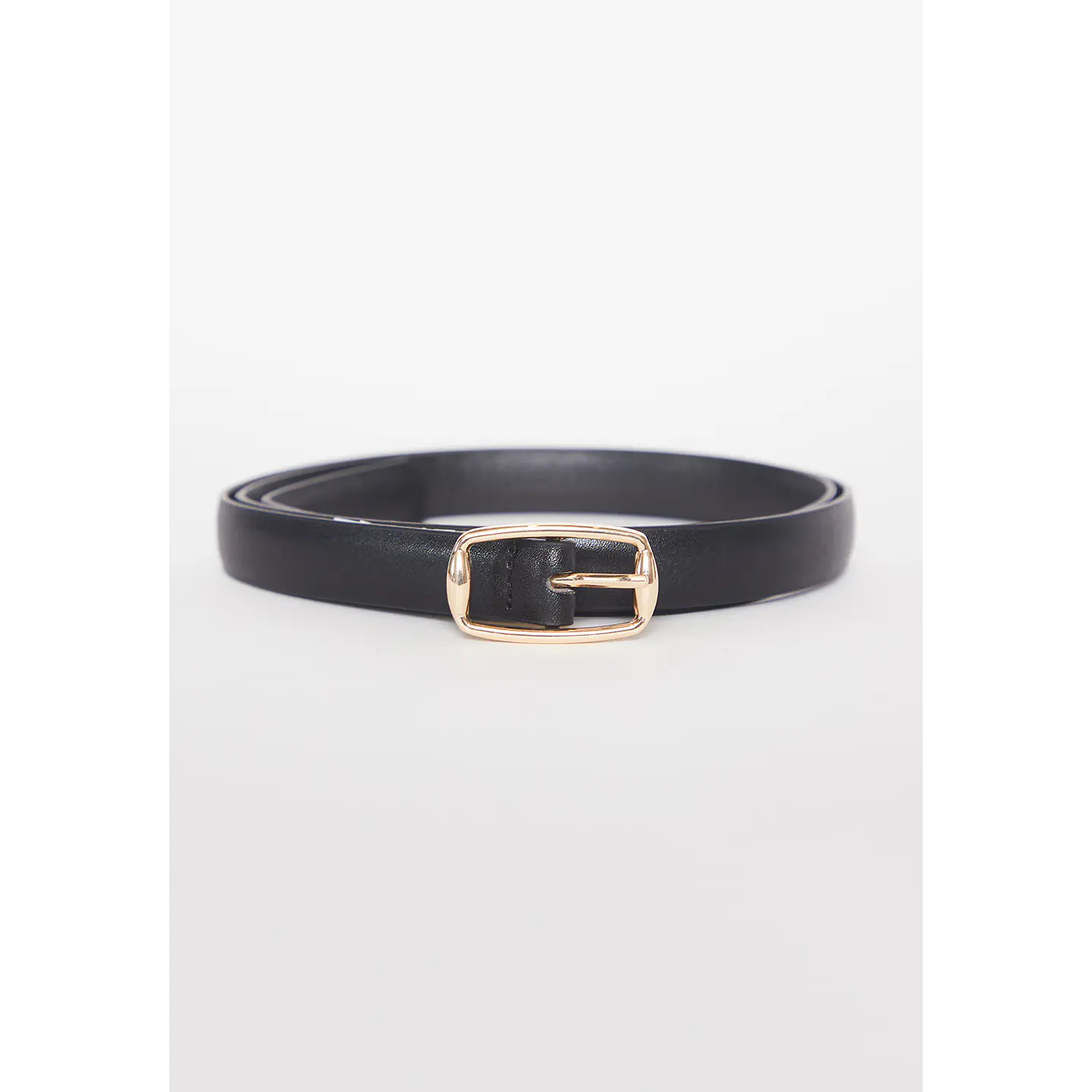 Cinturón Mujer Hebilla Dorada Simple Negro Familyshop 1