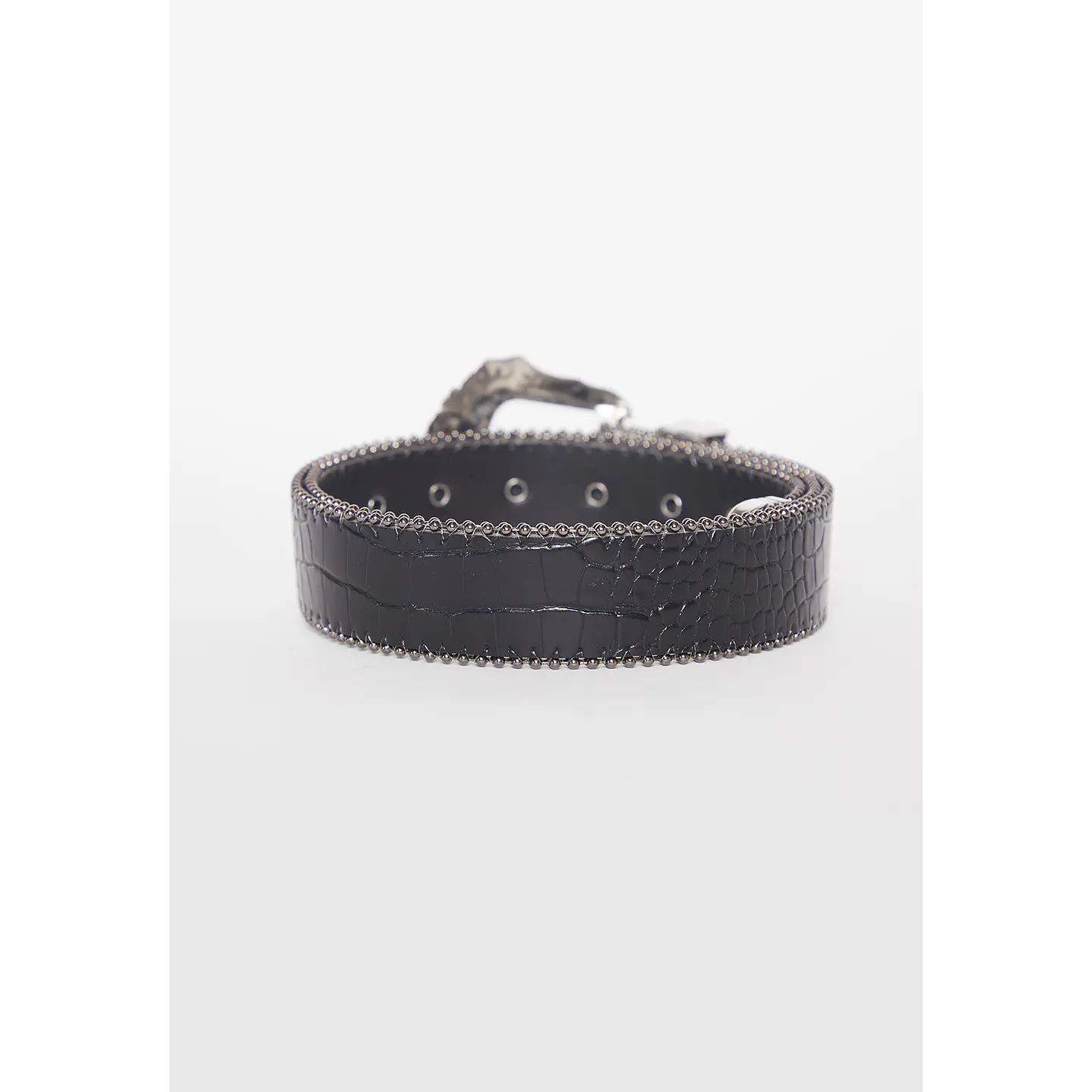 Cinturón Mujer Hebilla Plateada Negro Familyshop 2