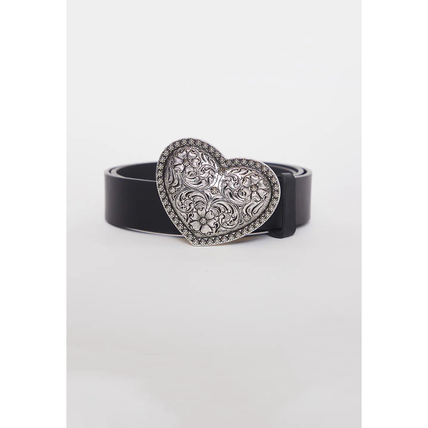 Cinturón Mujer Hebilla Corazón Negro Familyshop 1
