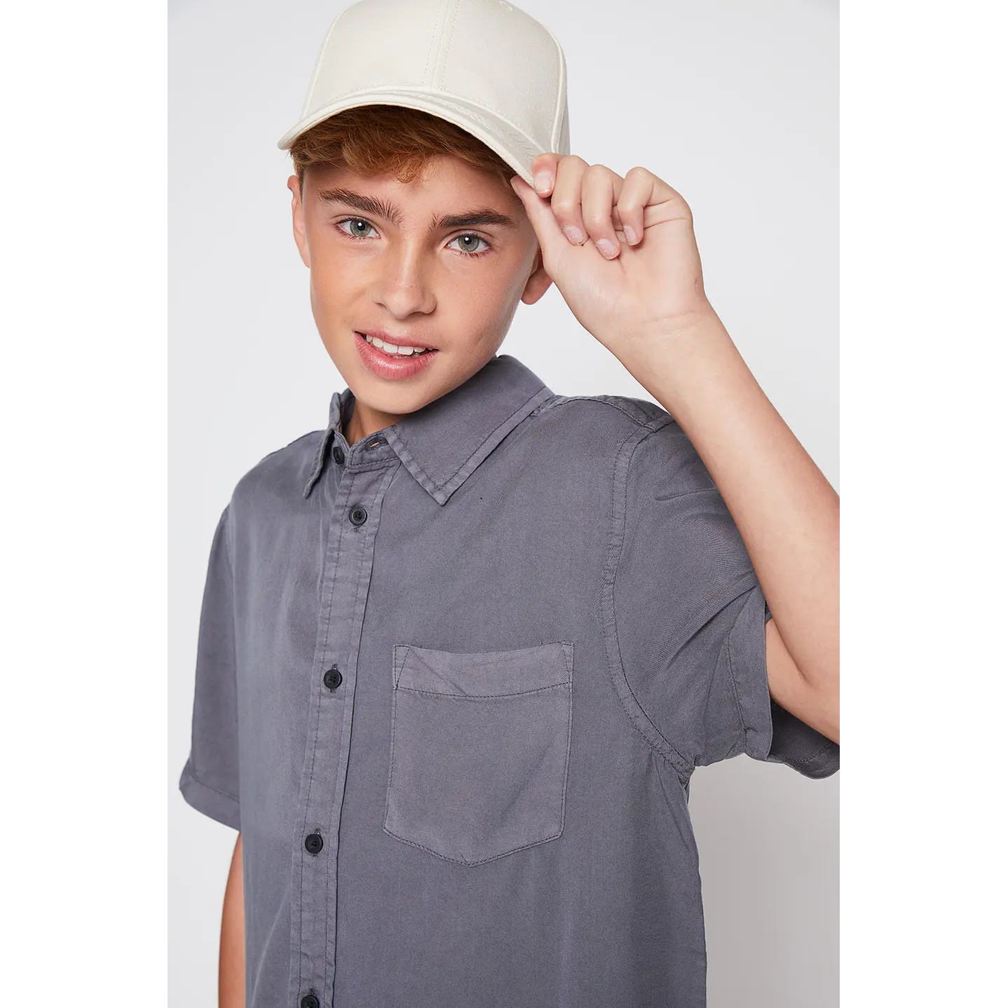 Camisa Lolo Manga Corta Gris Familyshop 4