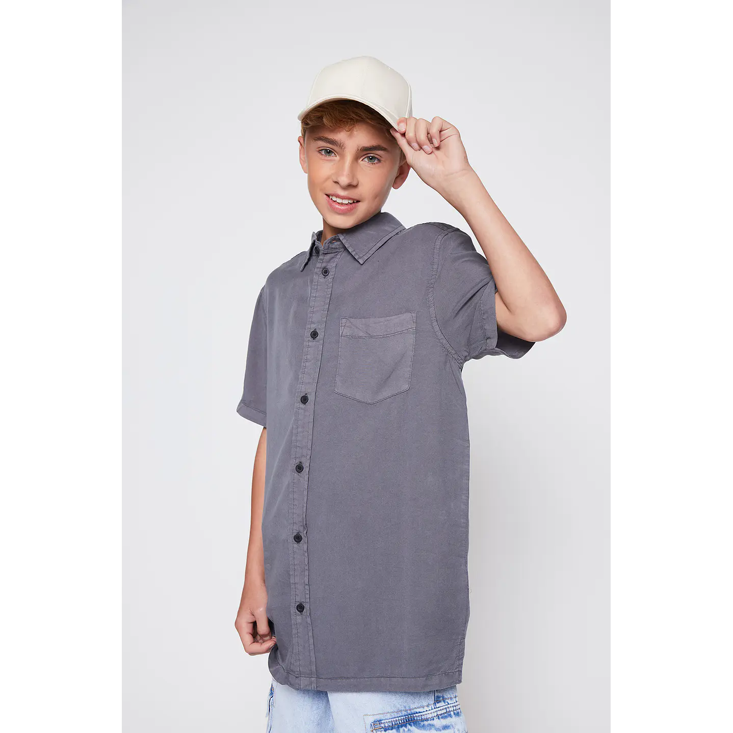 Camisa Lolo Manga Corta Gris Familyshop 1
