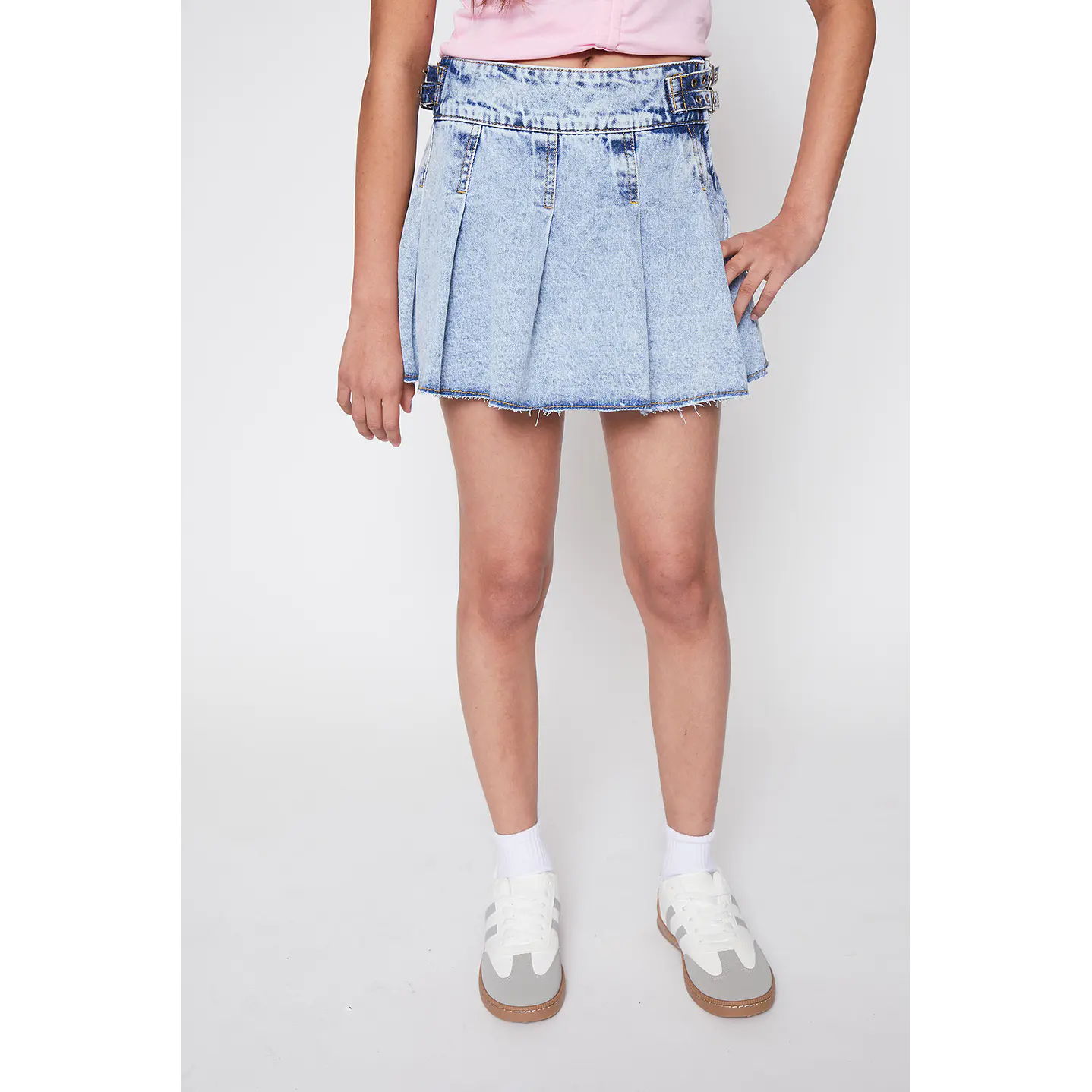 Faldas Lola Denim Tableado Azul Familyshop 1