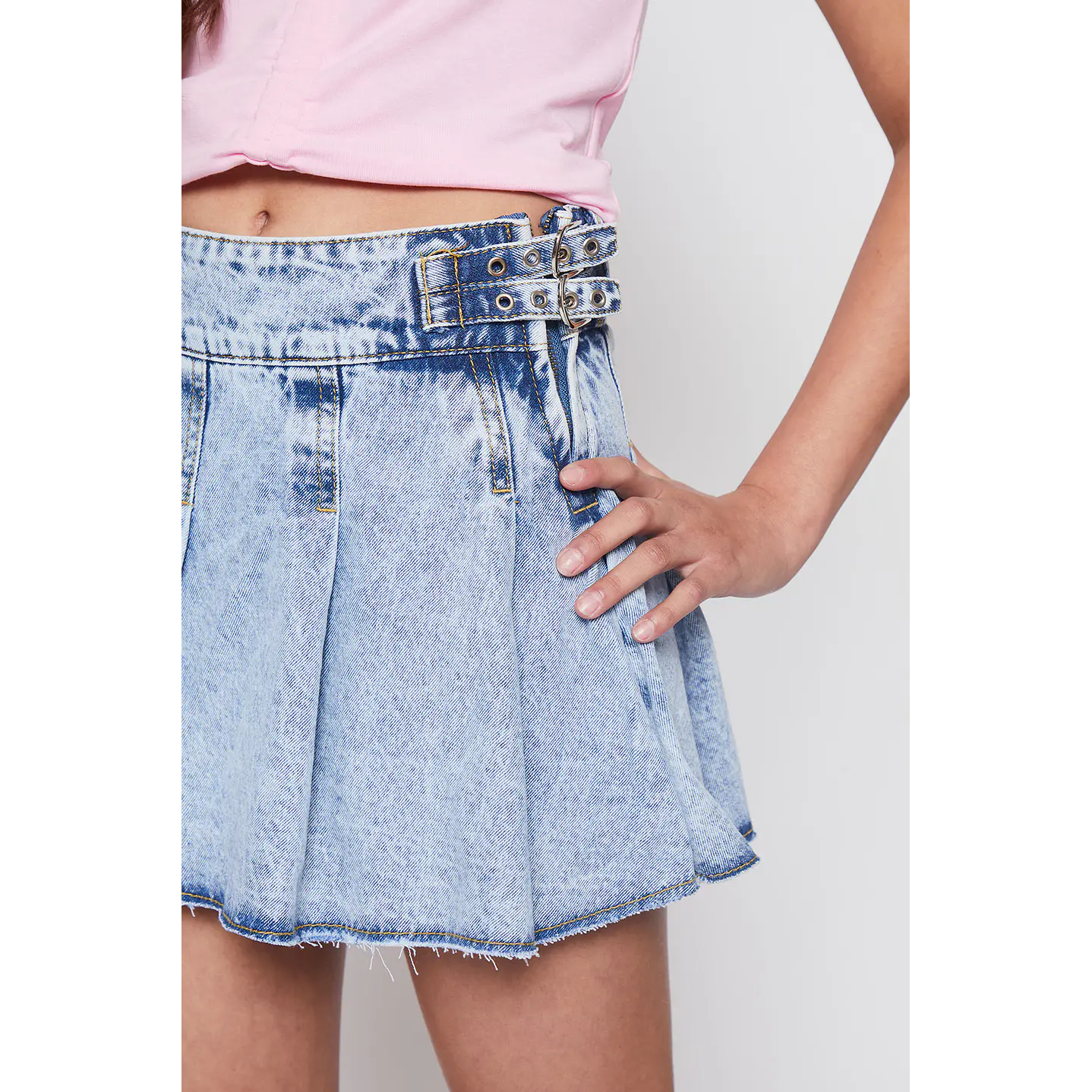 Faldas Lola Denim Tableado Azul Familyshop 4