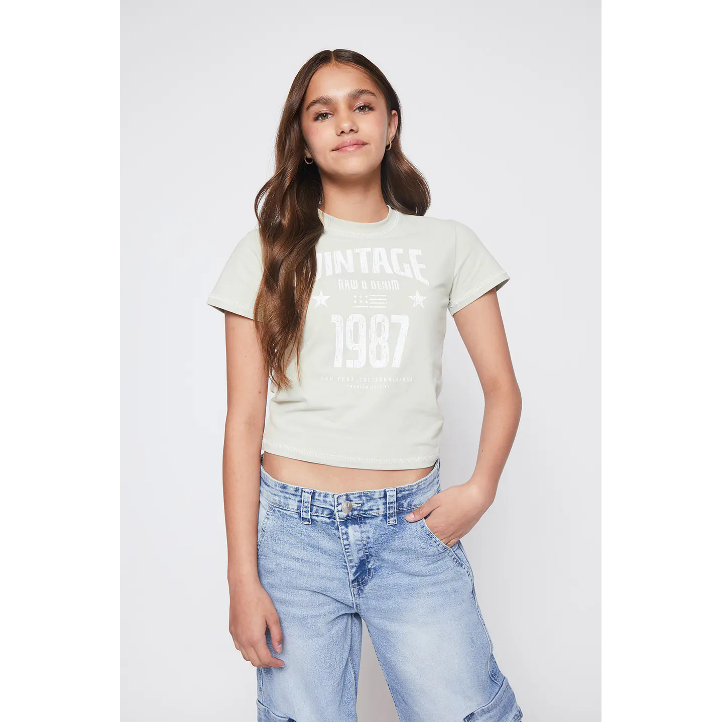 Polera Lola Costuras Contraste Verde Familyshop 1