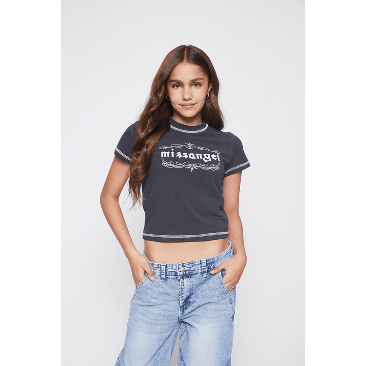 Polera Lola Manga Corta Acero Familyshop 1