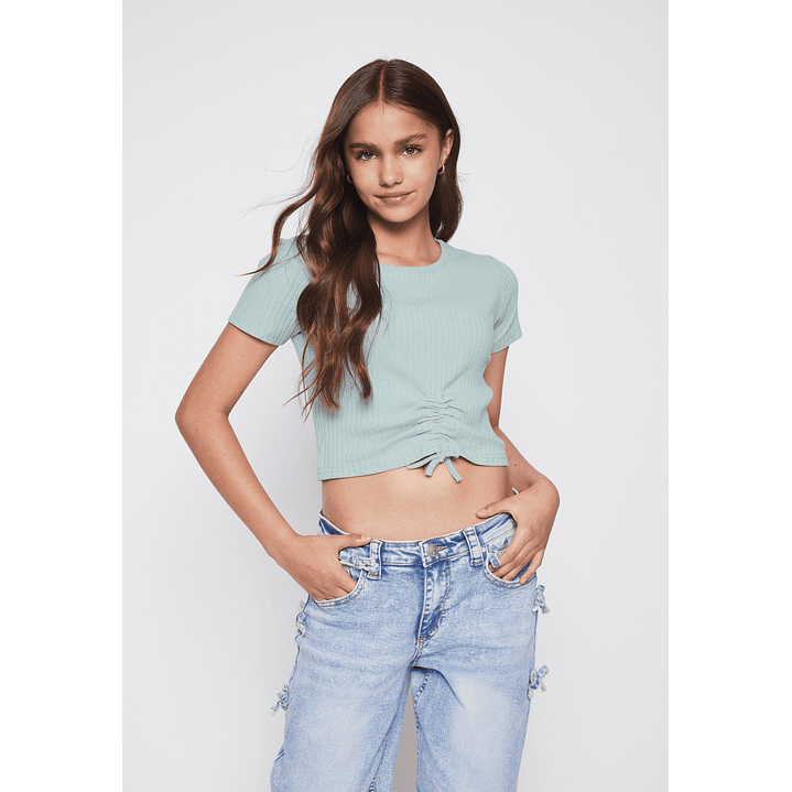 Polera Lola Recogido Verde Familyshop 1