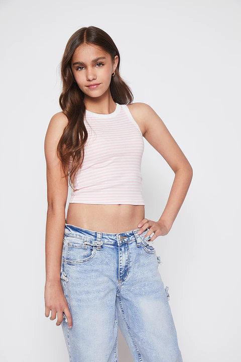 Polera Lola Cut Out Rosado Familyshop
