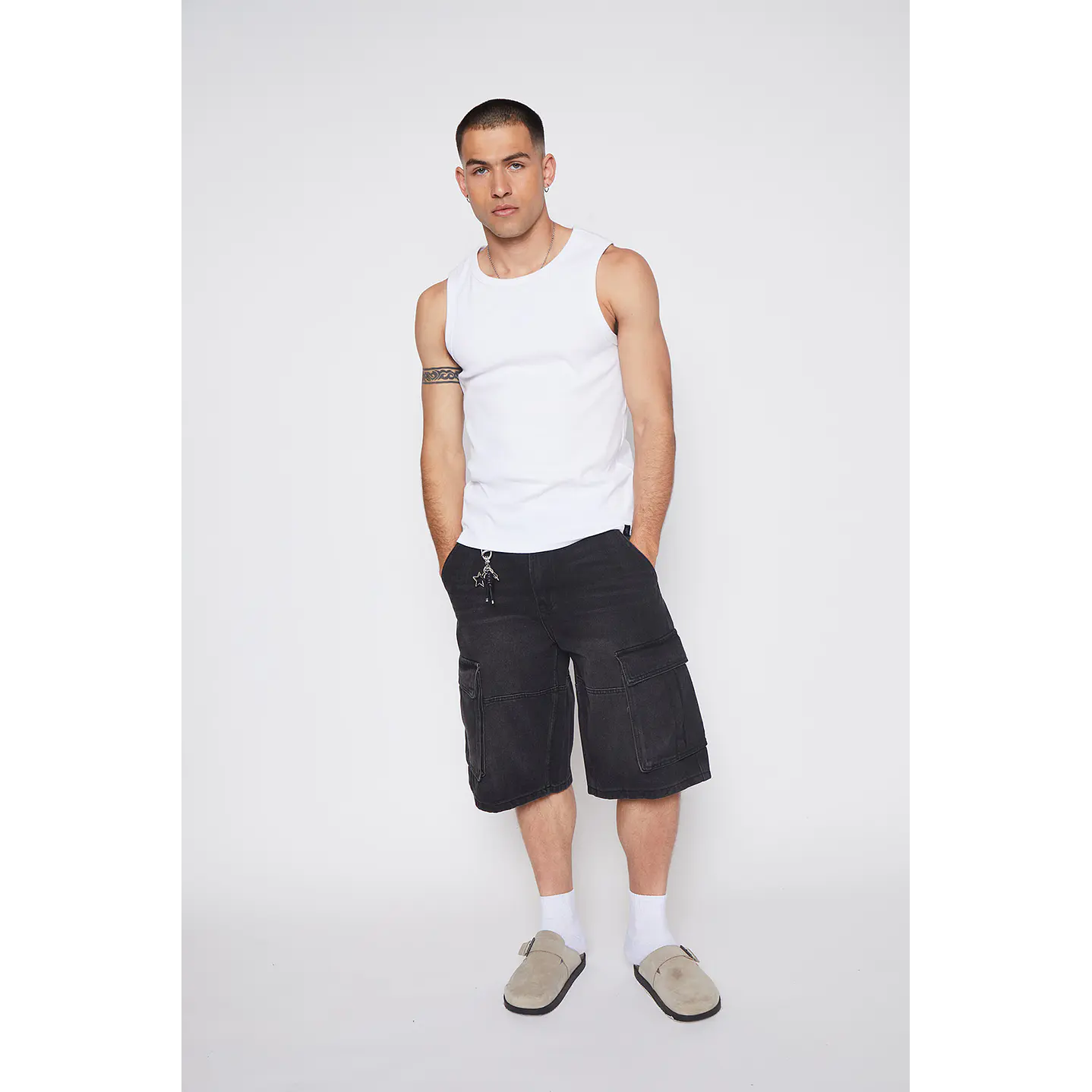 Bermuda Hombre Cargo Skt Gris Familyshop 2