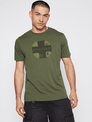 Polera Hombre Basic Verde Familyshop