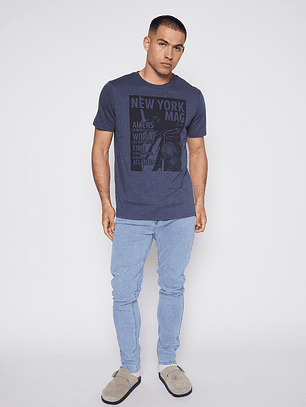 Polera Hombre Basic1 Azul Familyshop