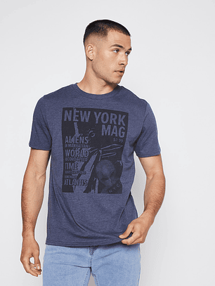 Polera Hombre Basic1 Azul Familyshop