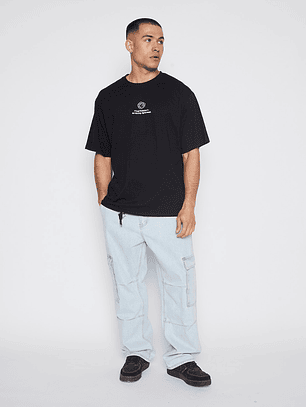 Polera Hombre Bordado Negro Familyshop