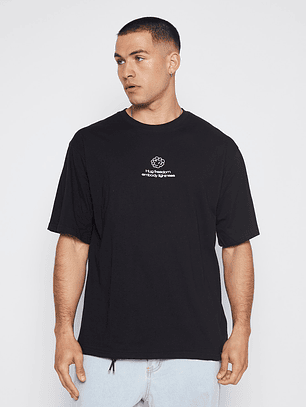 Polera Hombre Bordado Negro Familyshop