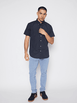 Camisa Hombre Full Raport Negro Familyshop