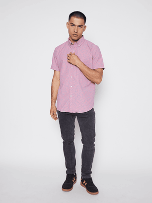 Camisa Hombre Manga Corta Rosado Familyshop