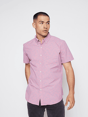 Camisa Hombre Manga Corta Rosado Familyshop