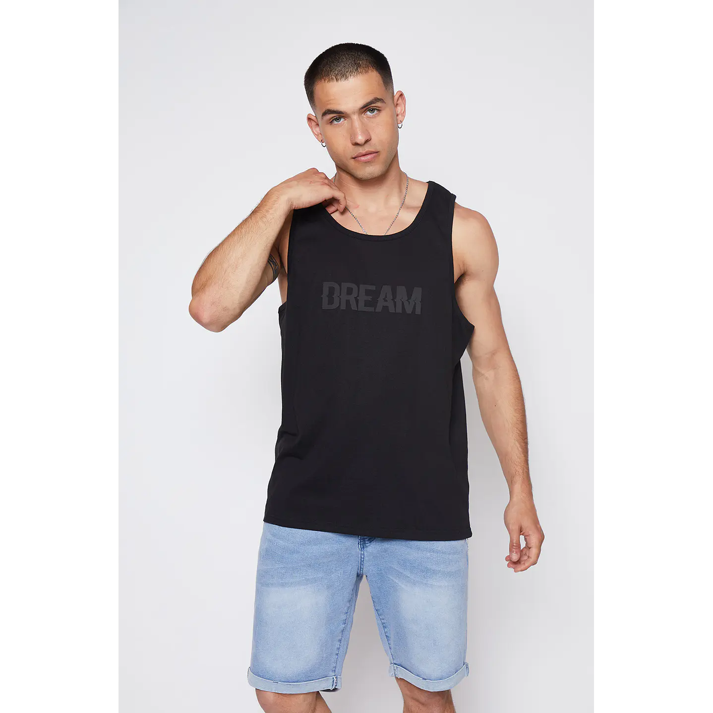 Polera Hombre Sin Manga Dream Negro Familyshop 1