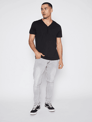 Polera Hombre Hb Botones Negro Familyshop