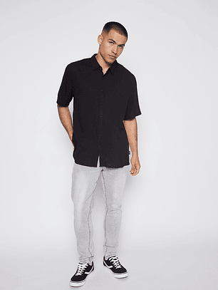Camisa Hombre Lisa Negro Familyshop