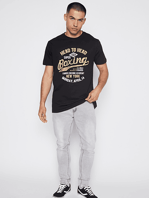 Polera Hombre Boxing Negro Familyshop