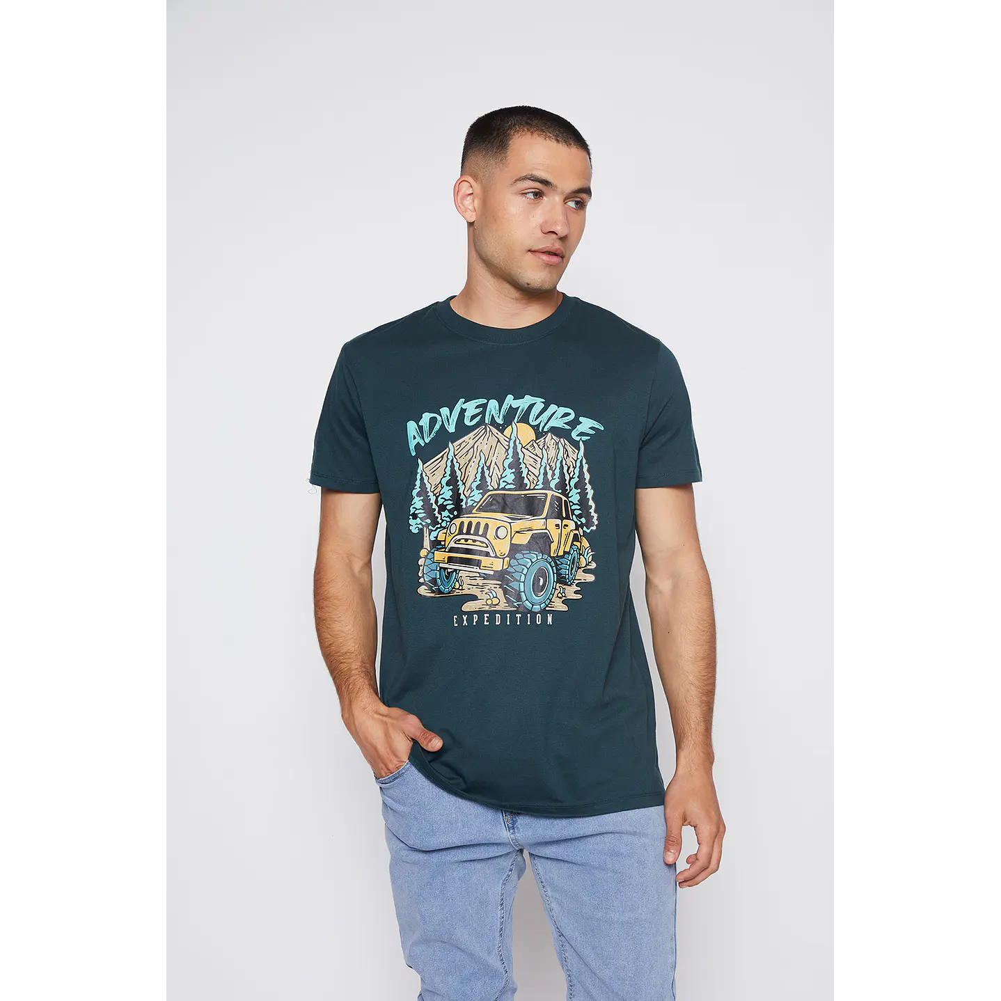 Polera Hombre Adventure Verde Familyshop 1