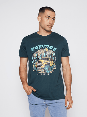 Polera Hombre Adventure Verde Familyshop