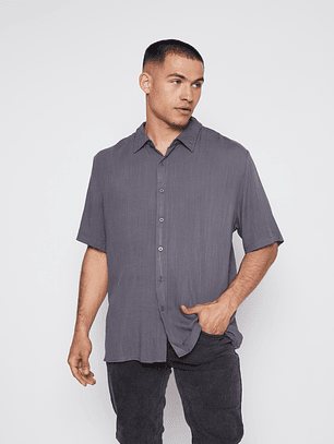 Camisa Hombre Lisa Gris Familyshop