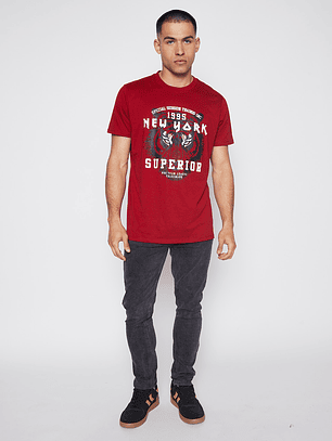 Polera Hombre New York Basic Rojo Familyshop