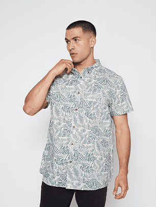 Camisa Hombre Hojas Verde Familyshop