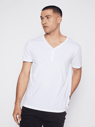 Polera Hombre Manga Corta Blanco Familyshop