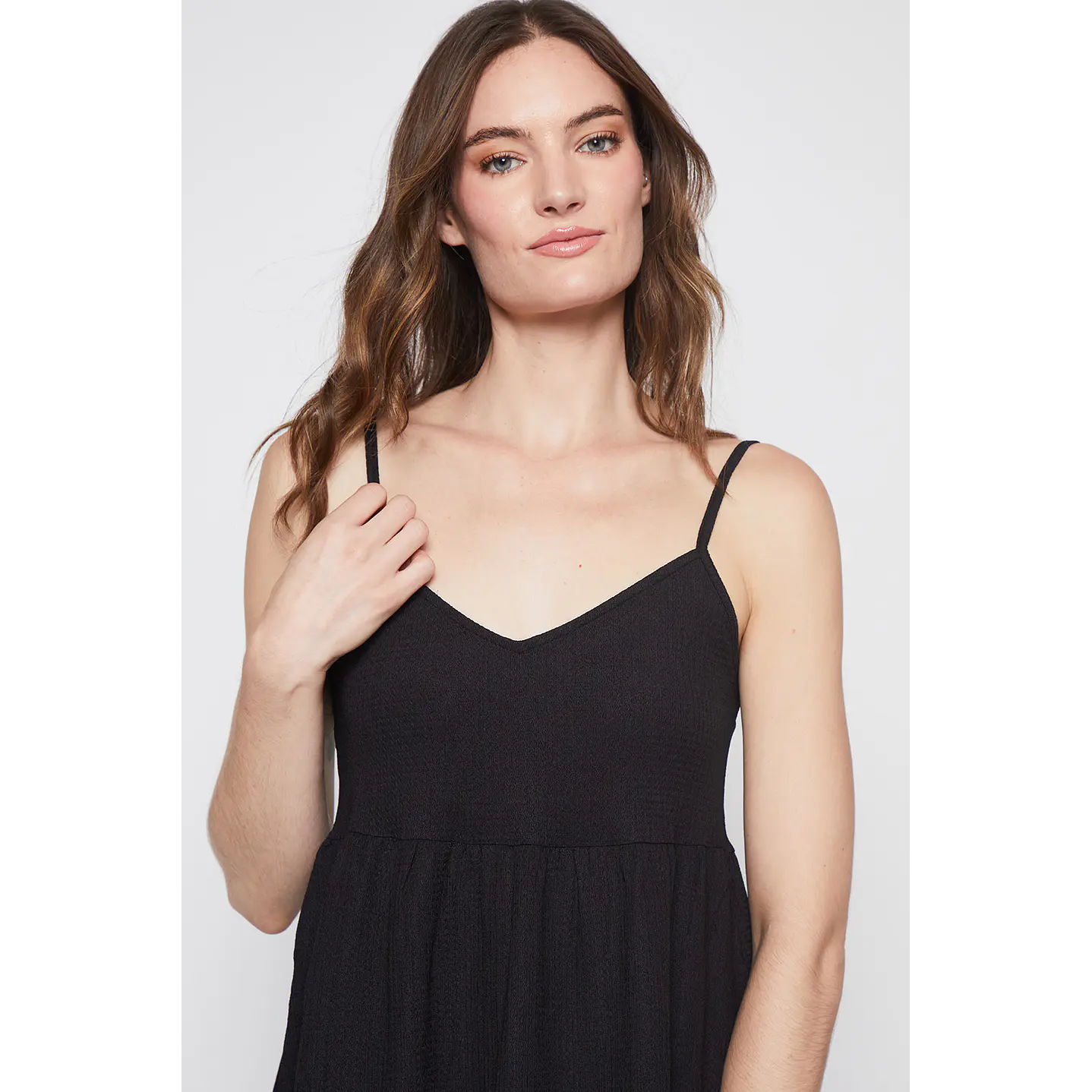 Vestido Mujer Pabilo Textura Negro Familyshop 4