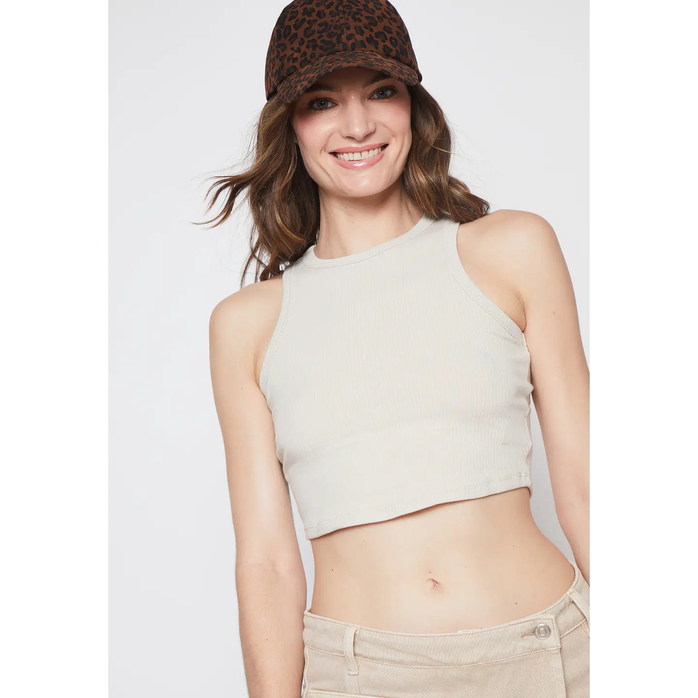 Polera Mujer Halter Beige Familyshop 4