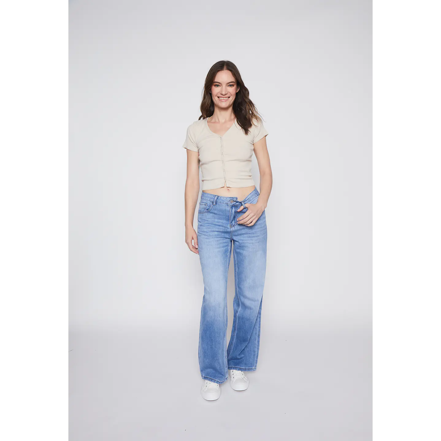 Polera Mujer Botones Beige Familyshop 2