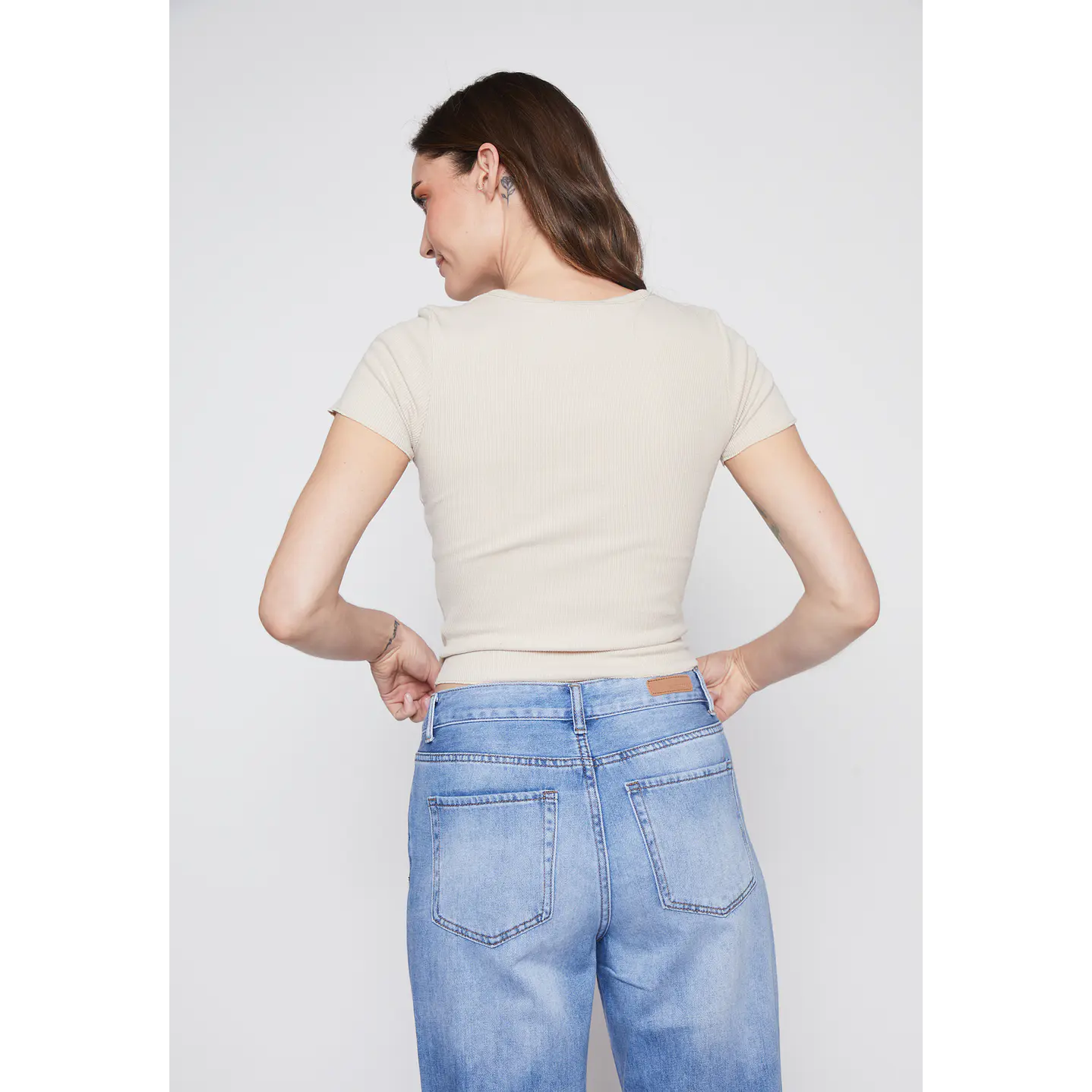 Polera Mujer Botones Beige Familyshop 3