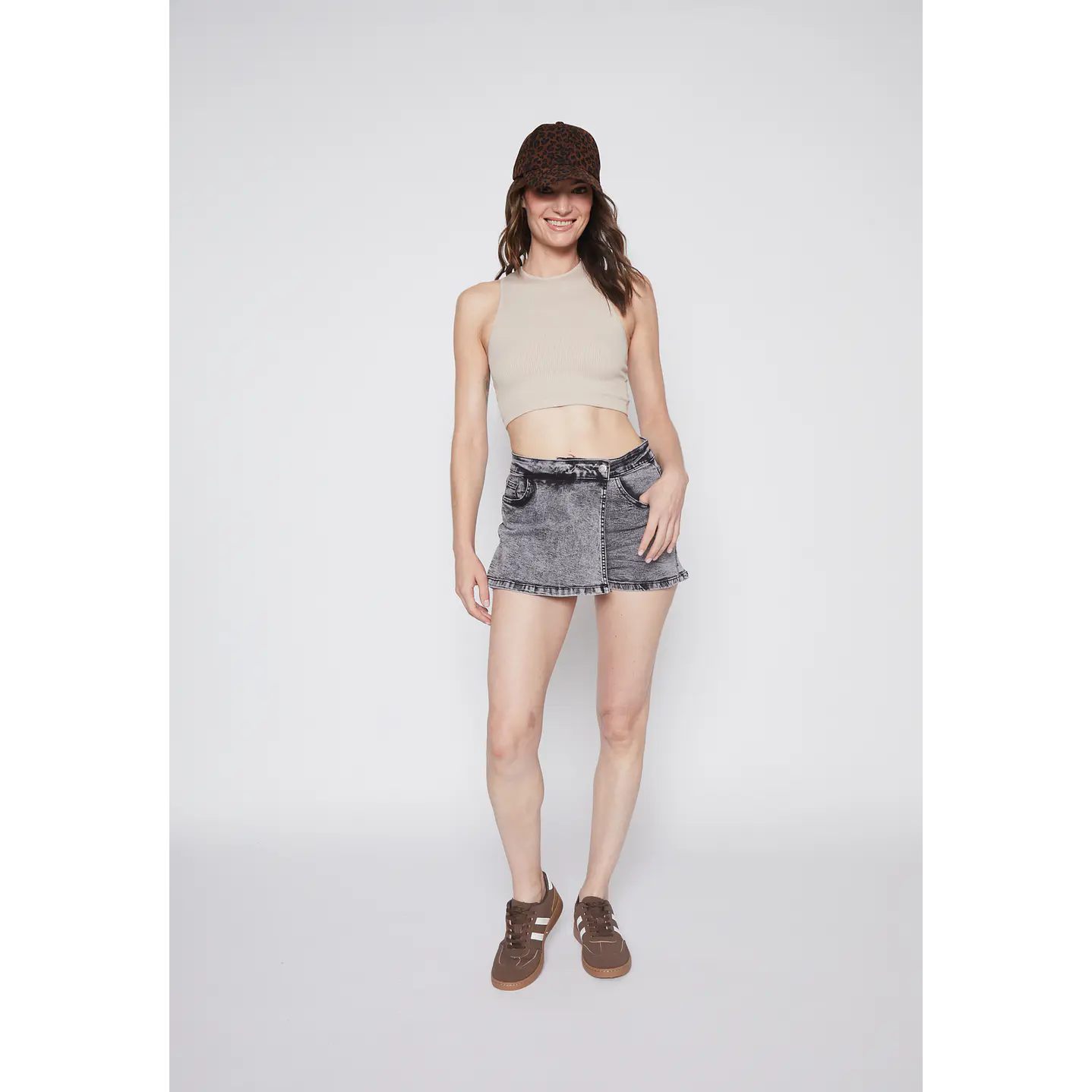 Faldas Mujer Skort Gris Familyshop 2