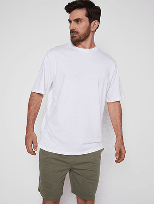 Polera Hombre Letras Cuello Blanco Familyshop