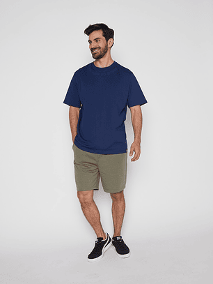 Polera Hombre Letras Cuello Azul Familyshop