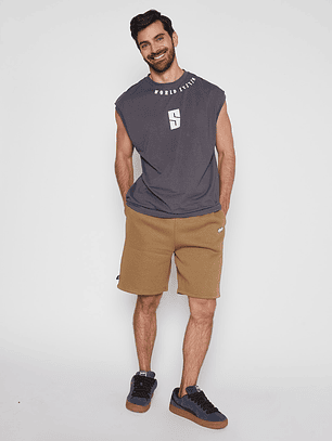 Polera Hombre Print Cuello Gris Familyshop