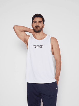 Polera Hombre Hard work Blanco Familyshop