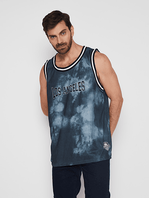 Polera Hombre Basquet Tye Die Gris Familyshop