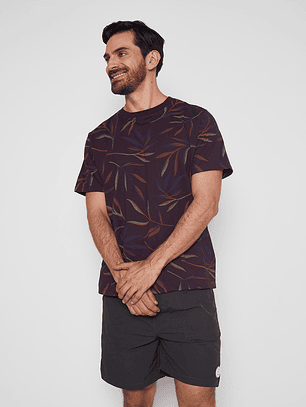Polera Hombre Hojas Burdeo Familyshop