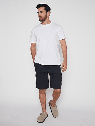 Bermuda Hombre Cargo Costura Negro Familyshop