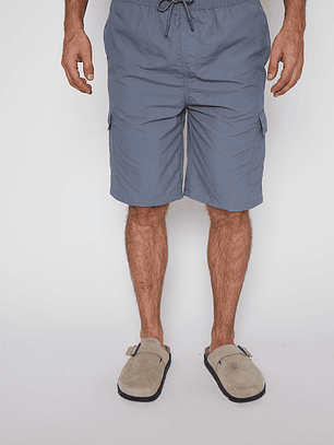 Bermuda Hibrida Hombre Cargo Gris Familyshop