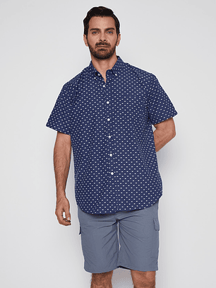 Camisa Hombre Full Raport Azul Familyshop